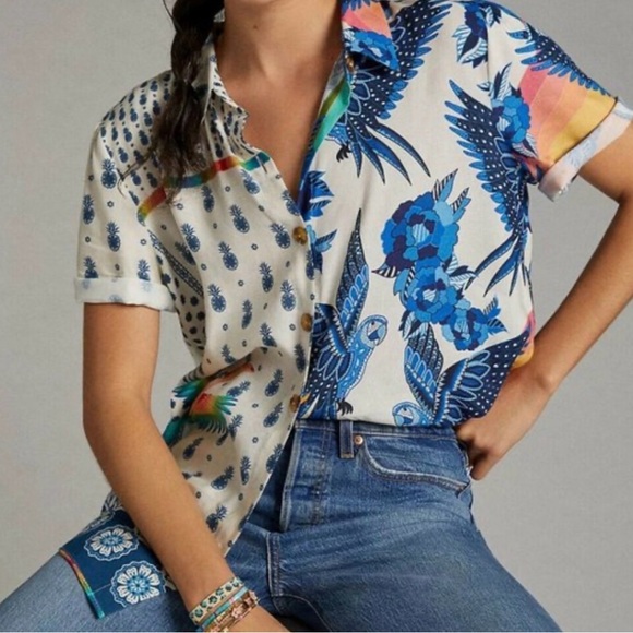 Anthropologie Tops - FarmRio Women's Multicolor Patterned Top